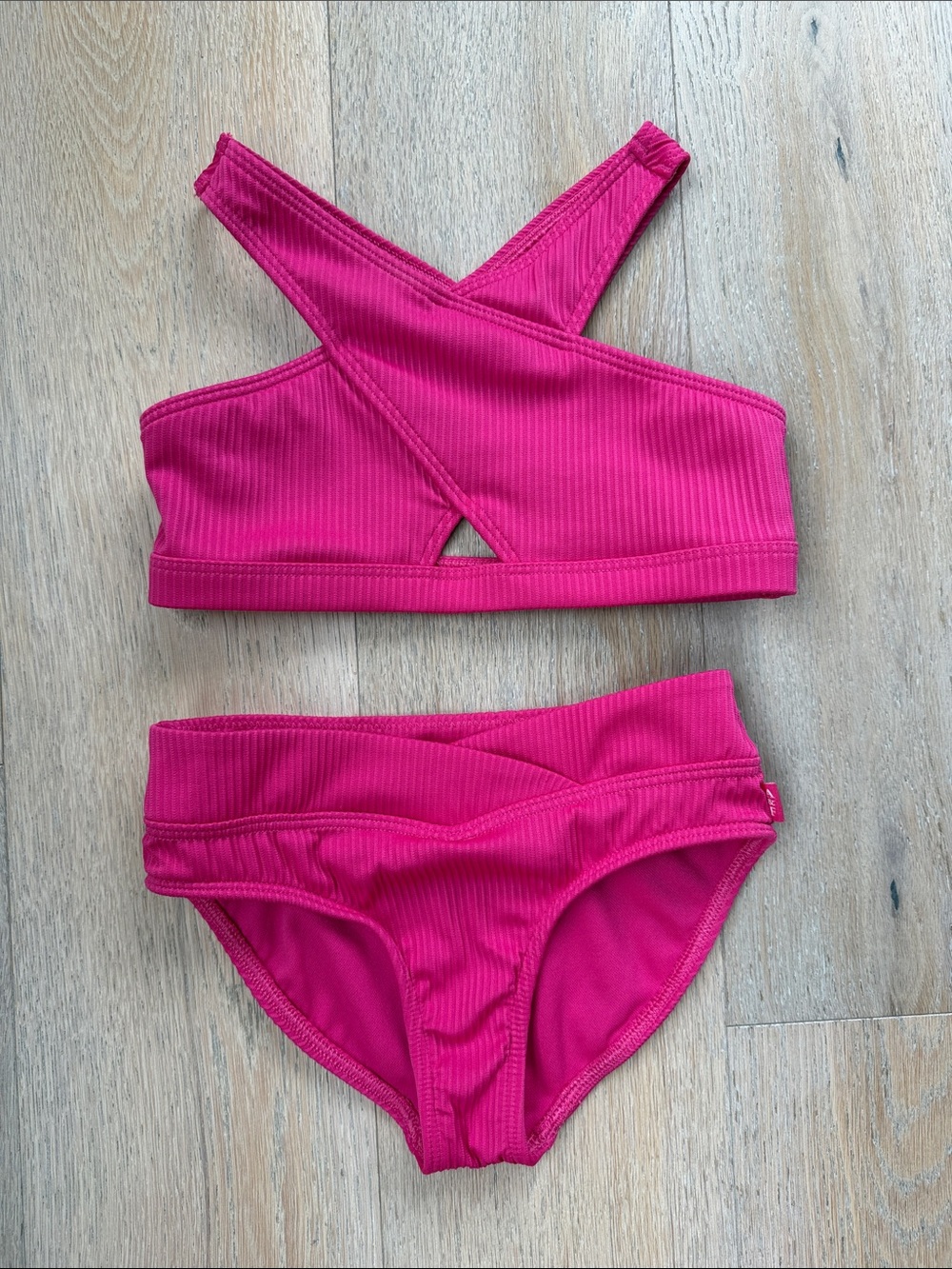abercrombie kids Hot Pink Ribbed Two-Piece Bikini